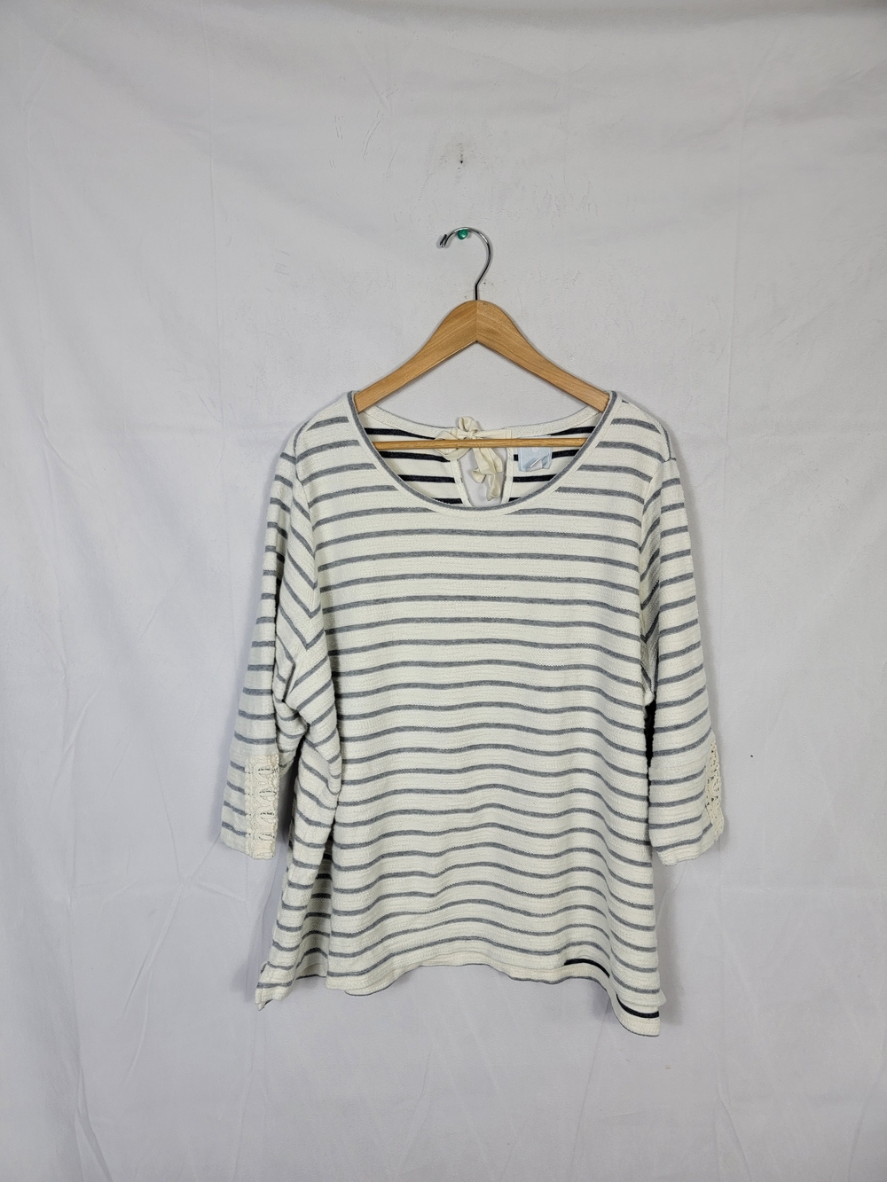 Women's 3X Sunday Striped Scoop Neck Sweater